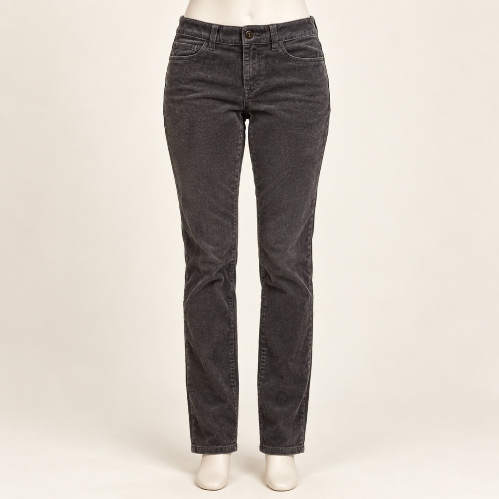 Pilcro and the Letterpress Serif Corduroy Pants Gray Slim Straight Leg Size 26